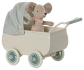 Maileg Pram with Baby Mouse - Mint