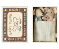 Maileg Twins, Baby Mice in Matchbox Stars/Dots
