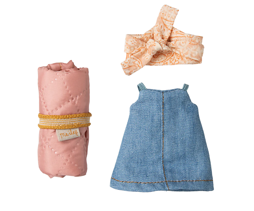 Maileg Hiker Mouse, Big Sister - Denim Jumper
