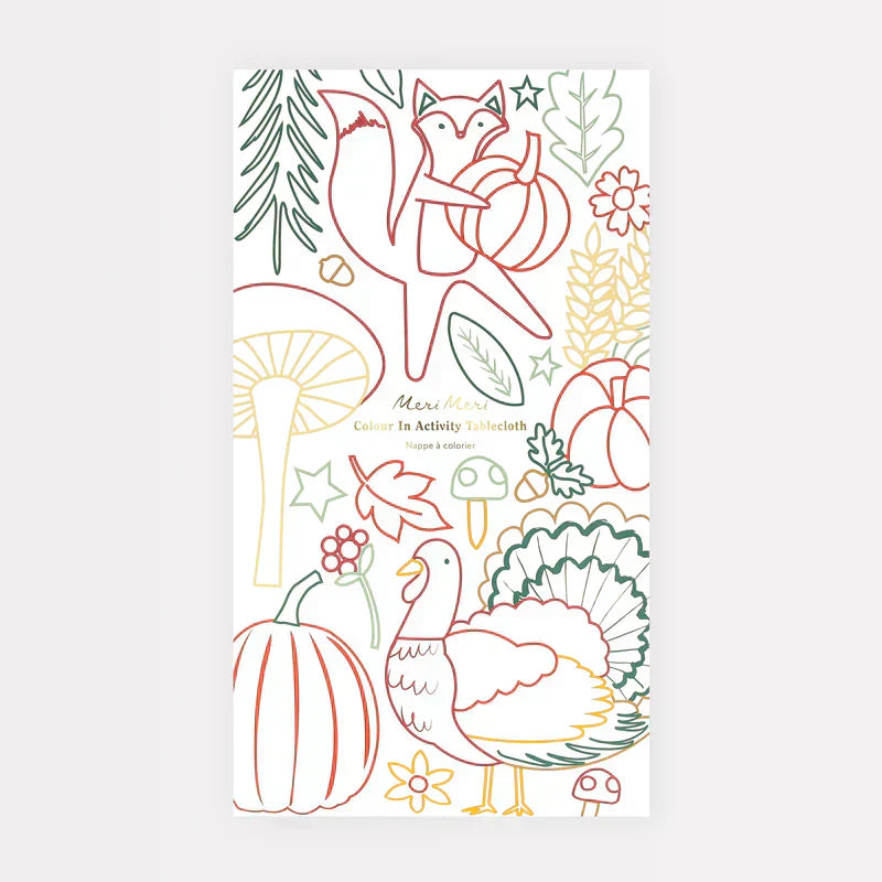 Meri Meri Thanksgiving Color In Activity Tablecloth